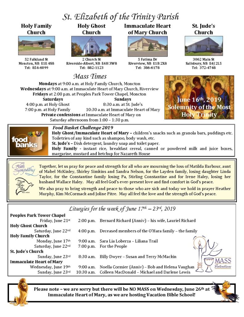 Bulletin June 16 2019 Web St Elizabeth Of The Trinity Bulletin June 16 2019 Web St Elizabeth Of The Trinity