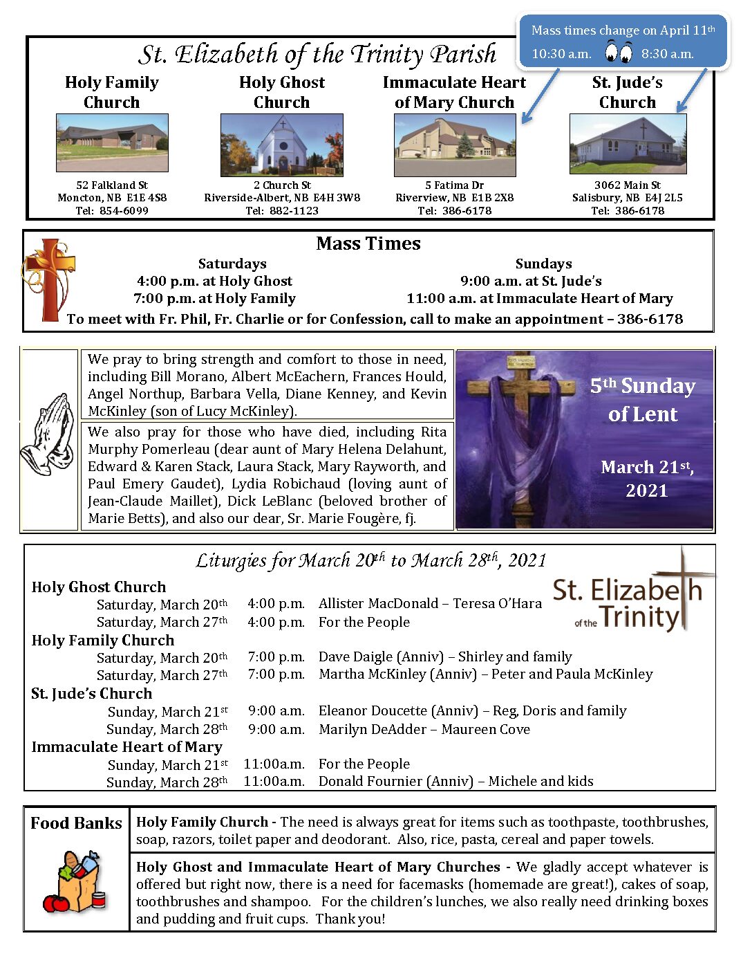 Bulletin – Mar 21 2021 all 8 pages | St. Elizabeth of the Trinity